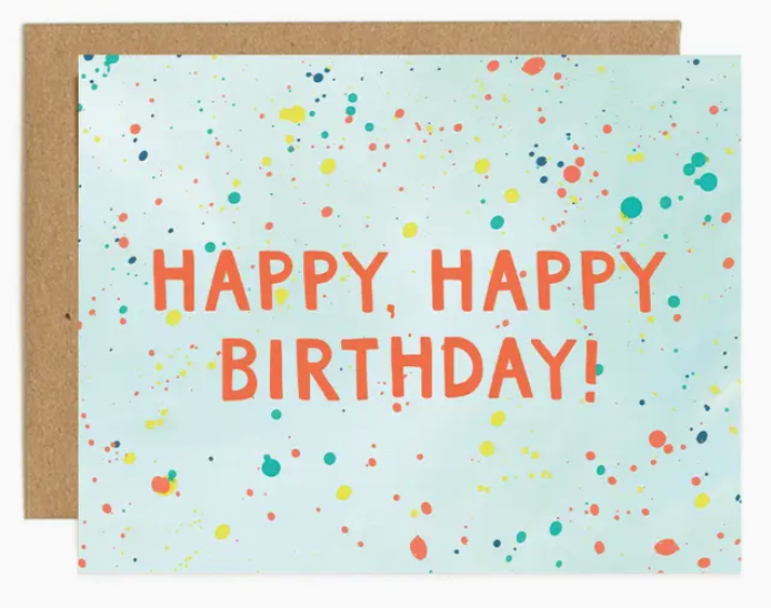 1canoe2 Rainbow Speckle Birthday Greeting Card