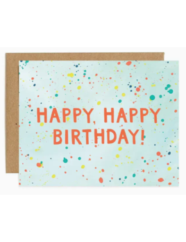 1canoe2 Rainbow Speckle Birthday Greeting Card