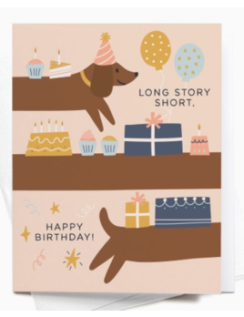 onderkast studio Long Story Short Dog Birthday Greeting Card