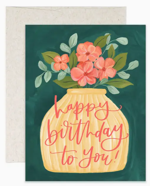 1canoe2 Birthday Flower Vase Greeting Card