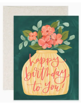 1canoe2 Birthday Flower Vase Greeting Card