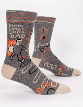 Blue Q Here Comes Cool Dad Crew Socks