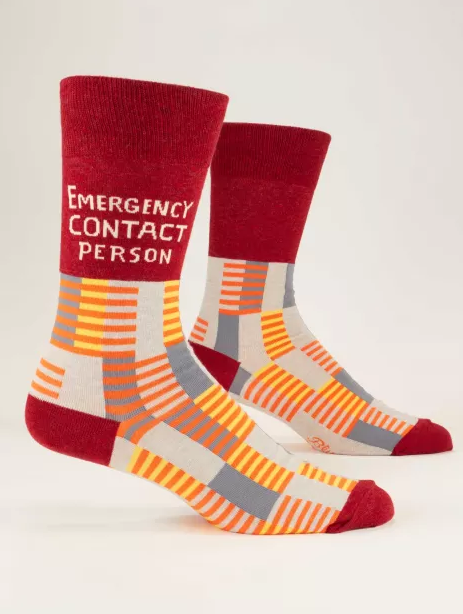Blue Q Emergency Contact Sock