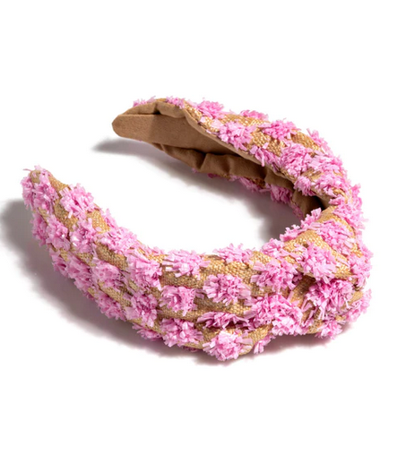 Shiraleah Tufted Straw Knotted Headband - Pink