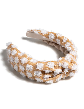 Shiraleah Tufted Straw Knotted Headband- White