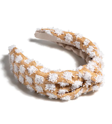 Shiraleah Tufted Straw Knotted Headband- White