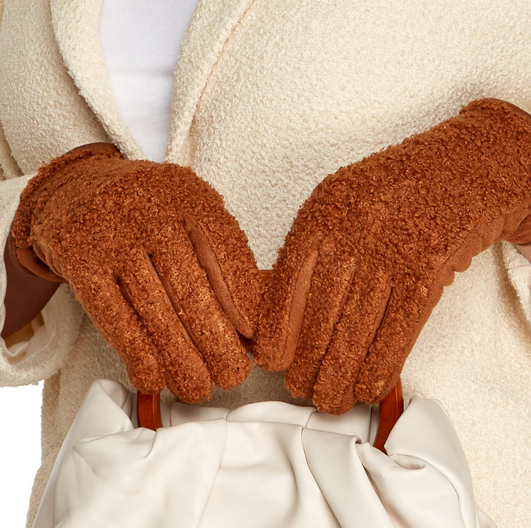 Two's Company Plush Sherpa Glove - Brown