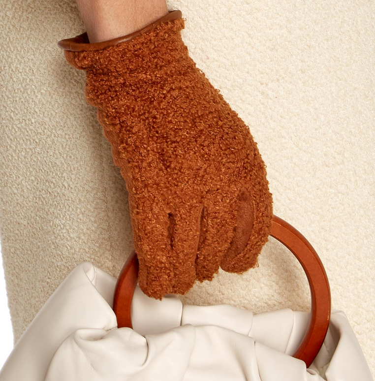 Two's Company Plush Sherpa Glove - Brown