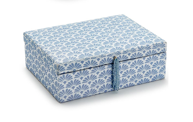 Two's Company Printed Jewelry Box - Blue