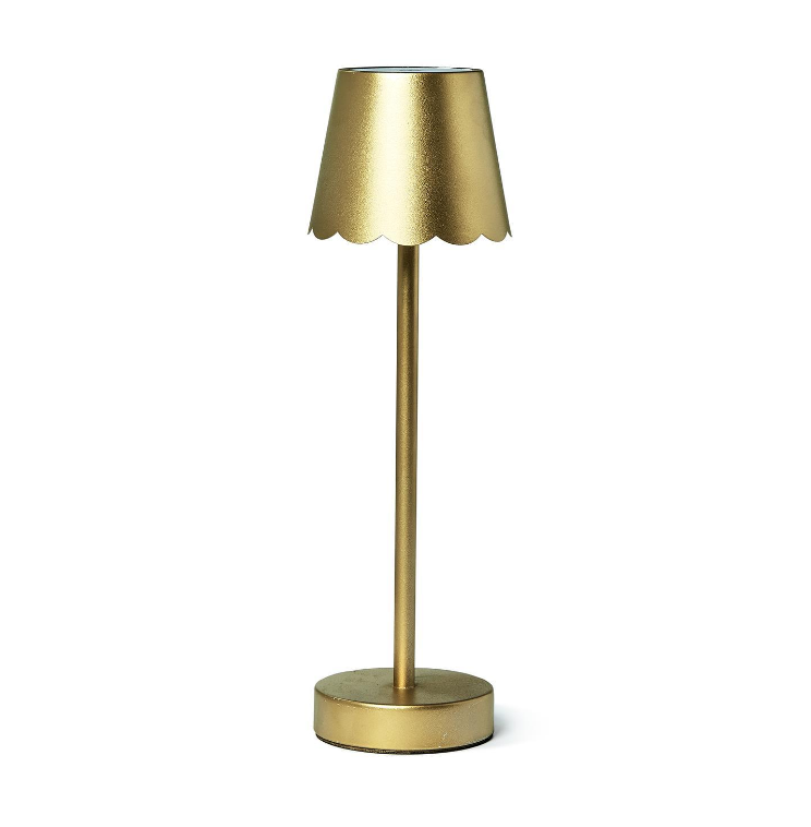 Two's Company LED Touchable Table Lamp with Scalloped Edge Shade