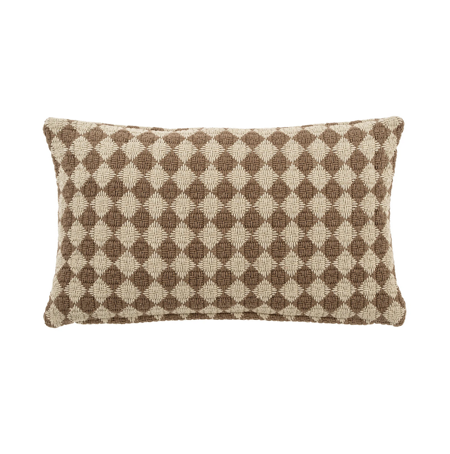 Indaba Check Weave Pillow Brown