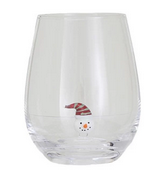 Creative Co-op Stemless Wine Glass w/ Holiday Figure Inside - Snowman Head
