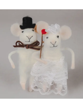 Felt Mouse Wedding Couple