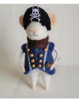 Felt Mouse Pirate With Cutlass Ornament