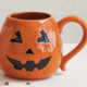 Creative Co-op 16 oz. Debossed Stoneware Jack-O-Lantern Shaped Mug