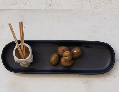 Creative Co-op Stoneware Dish w/ Skull Shaped Bowl