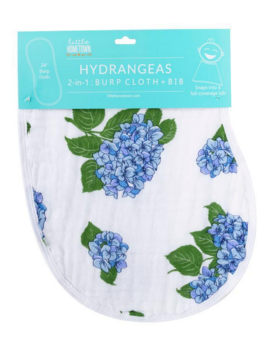 Little Hometown Hydrangeas Burp/Bib Combo