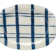 Creative Co-op Oval Hand-Painted Stoneware Platter, Blue & White
