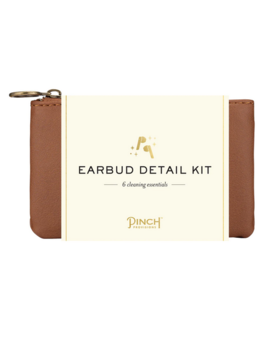 Pinch Provisions Earbud Detail Kit  Cognac Vegan Leather Pouch