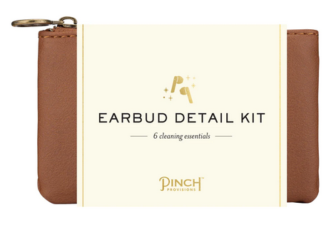 Pinch Provisions Earbud Detail Kit  Cognac Vegan Leather Pouch