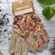 Willow & Belle Gardening Gloves - Mustard and Pink Flowers