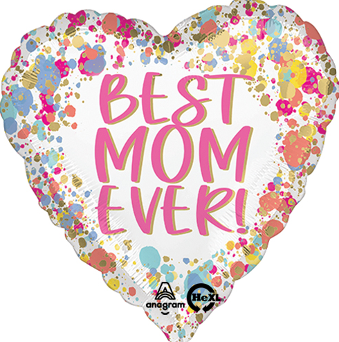 Balloons Everywhere 18"  Painted Best Mom Ever Balloons