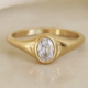 Oval Cz Signet Ring - 8