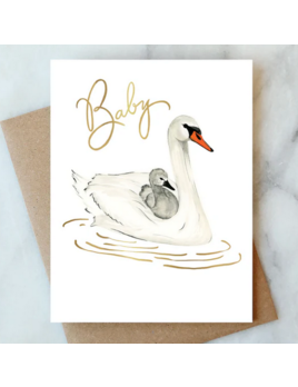 Abigail Jayne Design Swans Baby Greeting Card