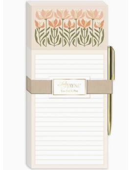 Magnetic List Pad with Pen Flower Market Lily