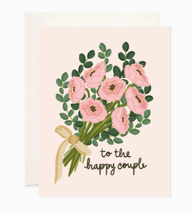Bloomwolf Studio Happy Couple Bouquet Greeting Card