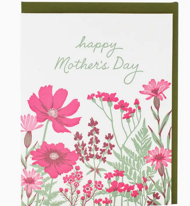 Smudge Ink Garden Flowers Mother's Day Card