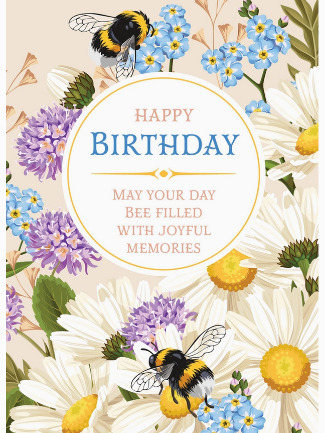 Bentley Seed Co. Happy Birthday - Bee - Forget Me Not Seed Packets