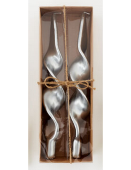 One Hundred 80 Degrees Ribbon Candle, Boxed - Silver