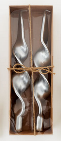 One Hundred 80 Degrees Ribbon Candle, Boxed - Silver