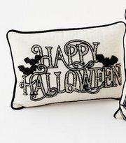 One Hundred 80 Degrees Happy Halloween Pillow - Black & White