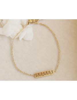 Mama Bracelet -Gold, MAMA (Bar)