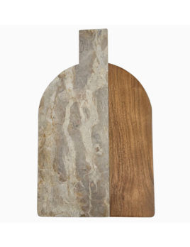 Arched Marble & Acacia Wood Charcuterie Board