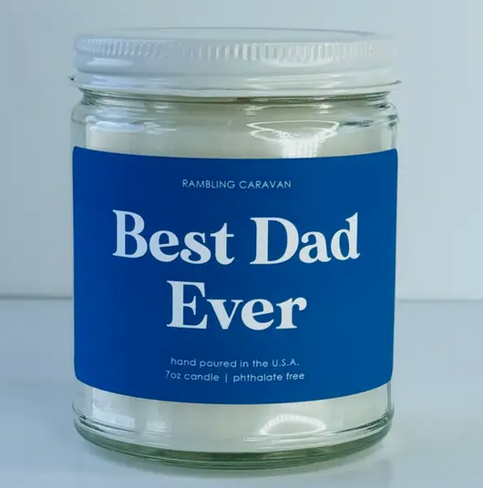 Best Dad Ever | Modern Label  Classic Blue, Clear, Amber & Driftwood