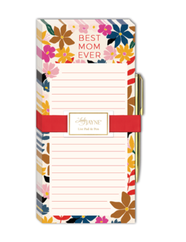 Magnetic Wide List Pad with Pen Modern Mom Floral