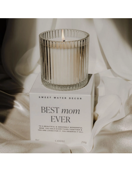 Sweet Water Decor Best Mom Ever Soy Candle - Ribbed Glass Jar with Box