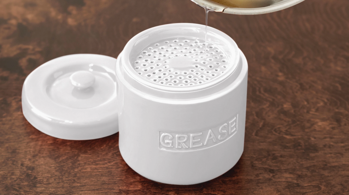 Fox Run Brands Porcelain Grease Container