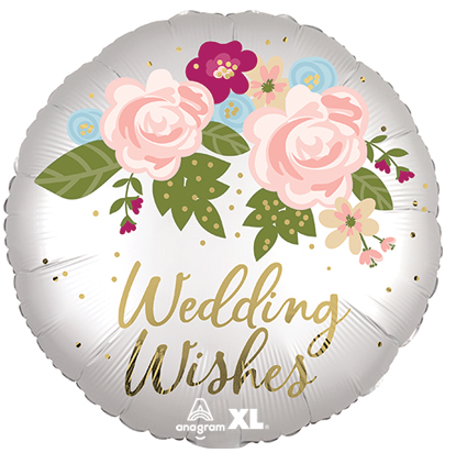 Balloons Everywhere Wedding Wishes Floral Satin Balloon