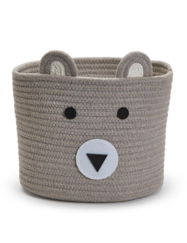 Two's Company Animal Hand-Crafted Rope Basket- Bear