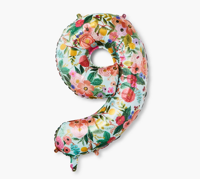 Rifle Paper Co. Garden Party Numbered Foil Balloon (9)