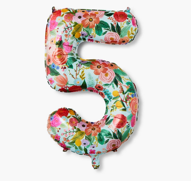 Rifle Paper Co. Garden Party Numbered Foil Balloon (5)