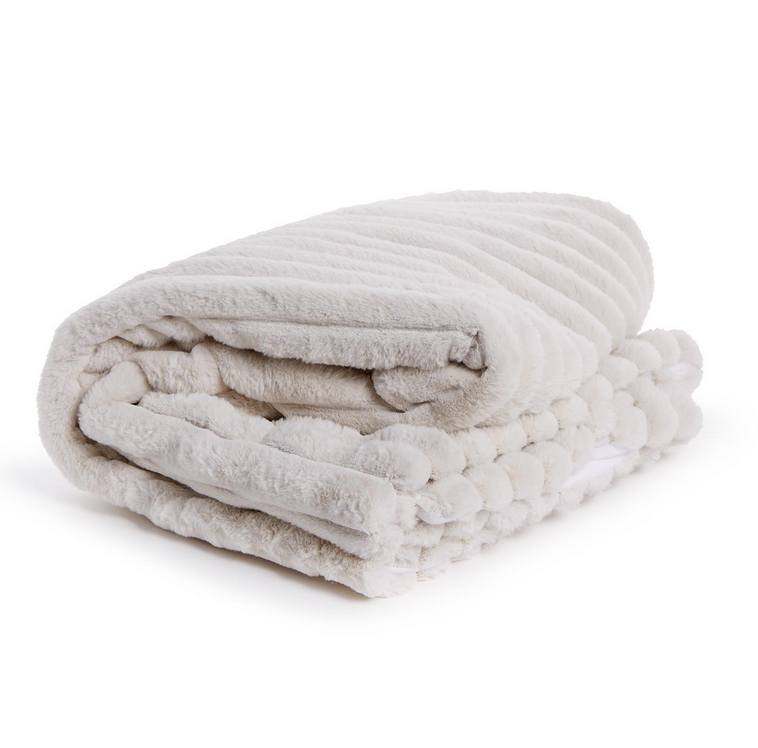Faux Fur Throw White Washington General Store