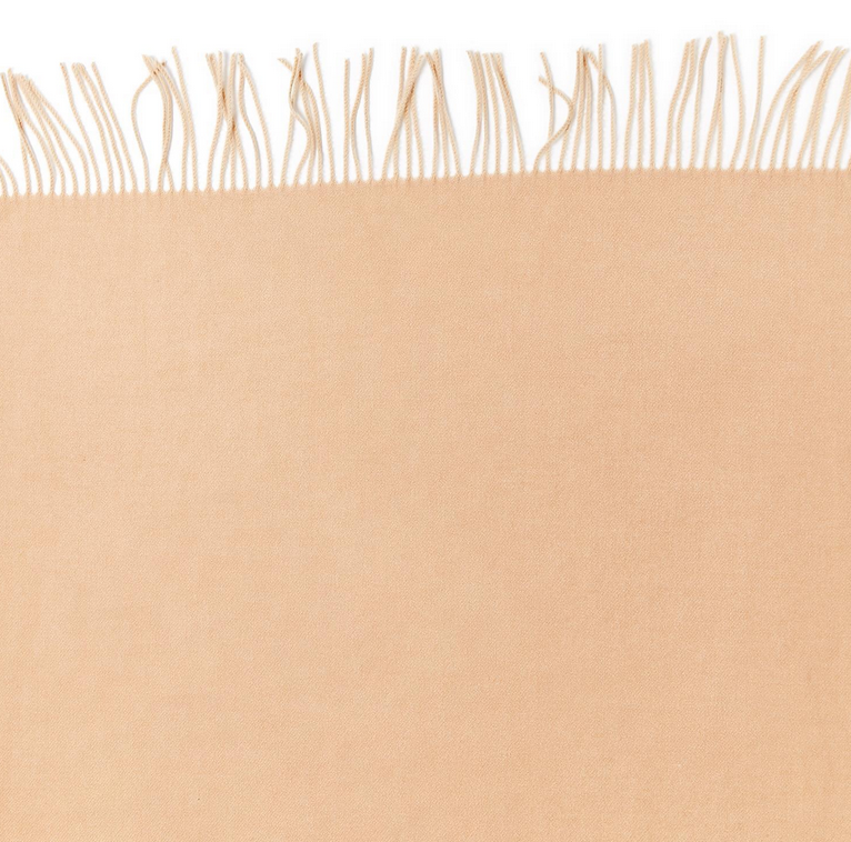 Two's Company Soft Touch Mid Weight Scarf with Tassel- Almond