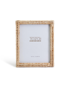 Two's Company Woven Rattan Photo Frame- 5x7