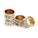Two's Company Mother of Pearl Napkin Ring Holder - Set of 4