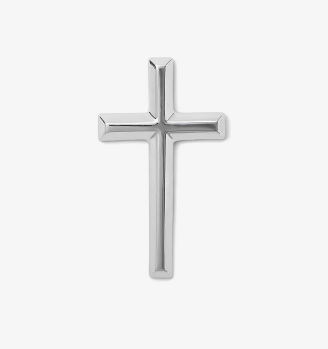 Elegant Baby Ceramic Cross- Sliver
